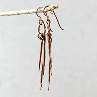 Rustic Copper Dangle Earrings