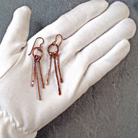 Rustic Copper Dangle Earrings