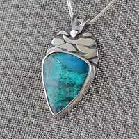 Inspiration Mine Chrysocolla and Silver Pendant