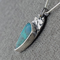 Inspiration Mine Chrysocolla and Silver Pendant