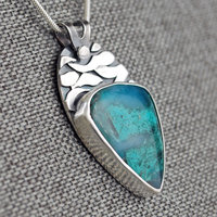 Inspiration Mine Chrysocolla and Silver Pendant