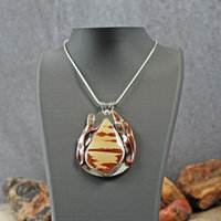 Owyhee Jasper and silver pendant hanging