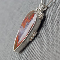 Moroccan Seam Agate Pendant, Sterling Silver