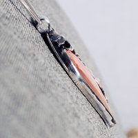 Flamingo Agate Pendant with Silver Feather