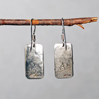 Silver, Copper Earrings with Leaves