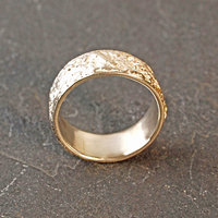 Textured Sterling Silver Ring Band, Wide