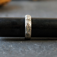 Textured Sterling Silver Ring Band, Narrow