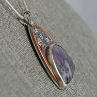 Silver Starry Night Pendant with Amethyst Sage Agate