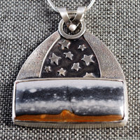 Silver Starry Night Pendant with Jasper