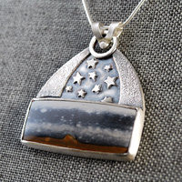 Silver Starry Night Pendant with Jasper