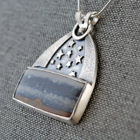 Silver Starry Night Pendant with Jasper