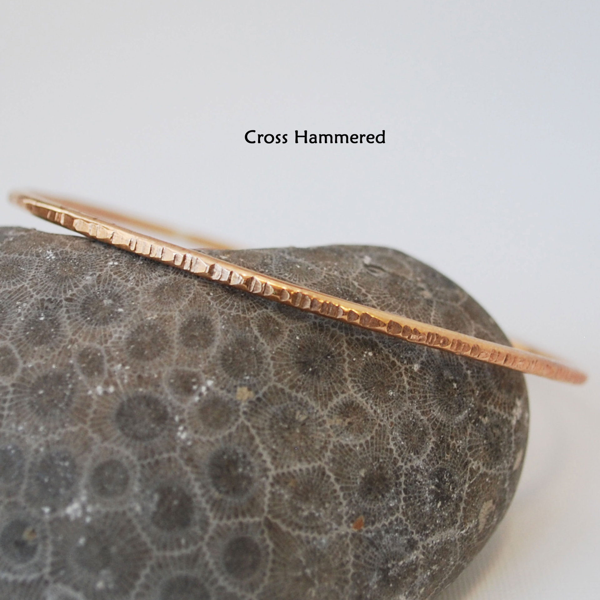 Hammered Bronze Skinny Bangles, Single or Set