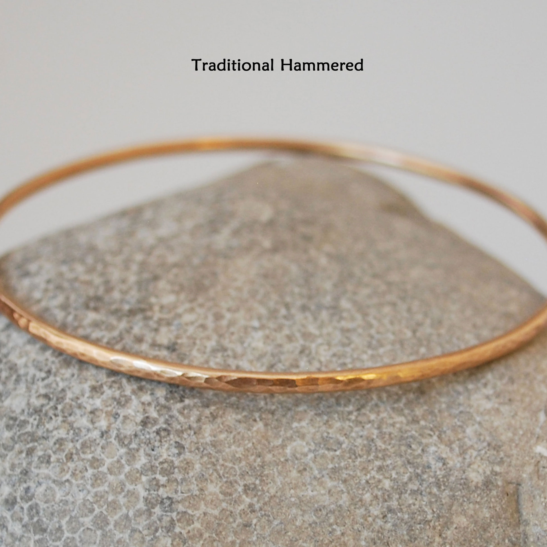 Hammered Bronze Skinny Bangles, Single or Set