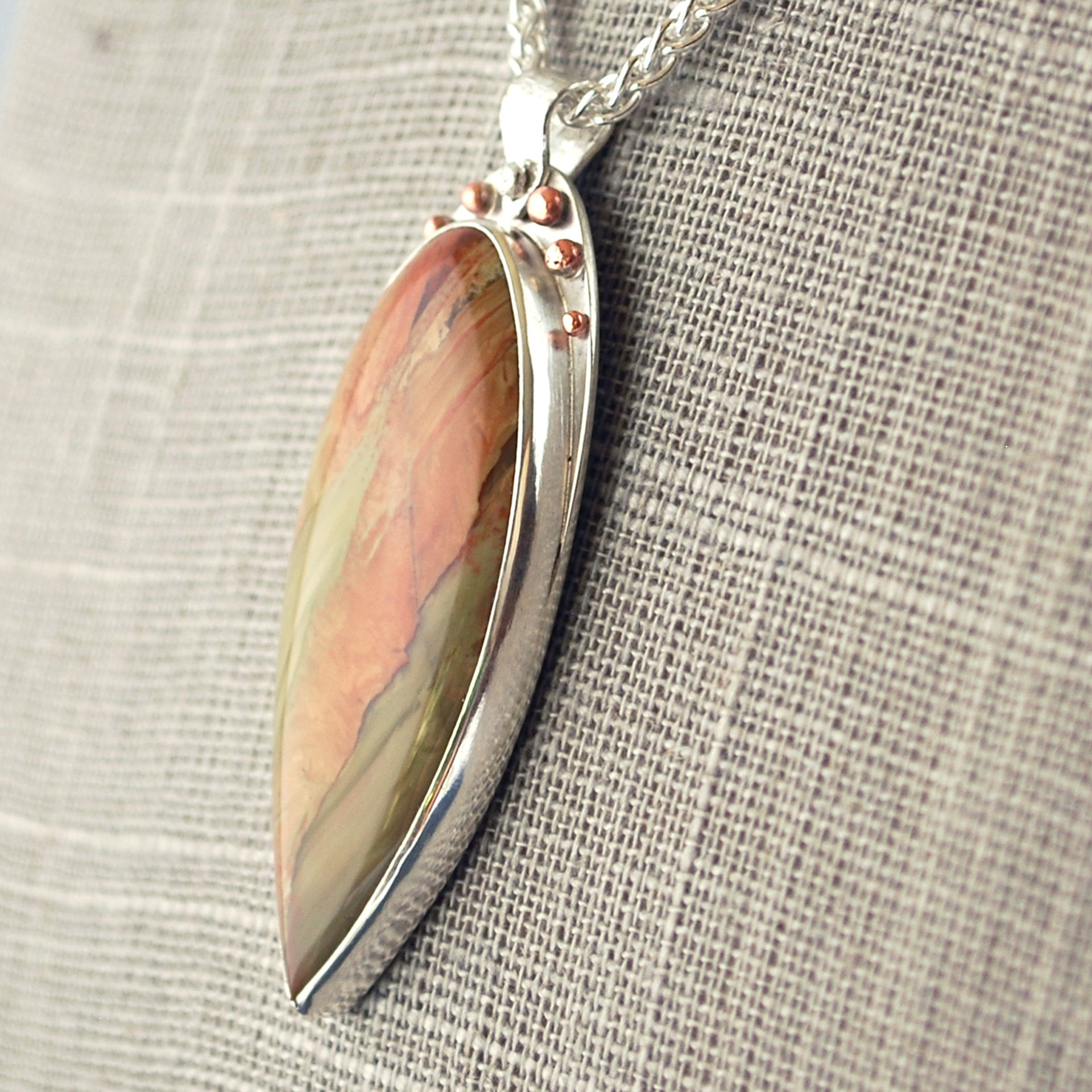 Picture Jasper Silver Pendant, Willow Tree Cut-out