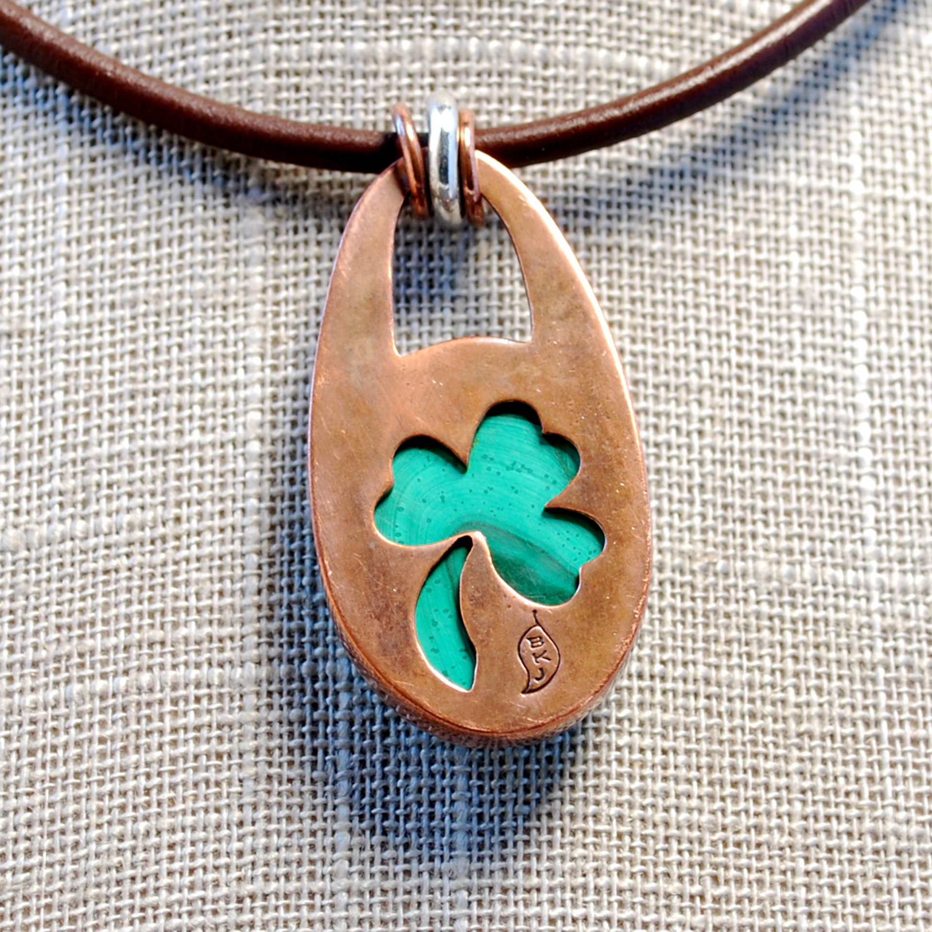 Copper Malachite Pendant back