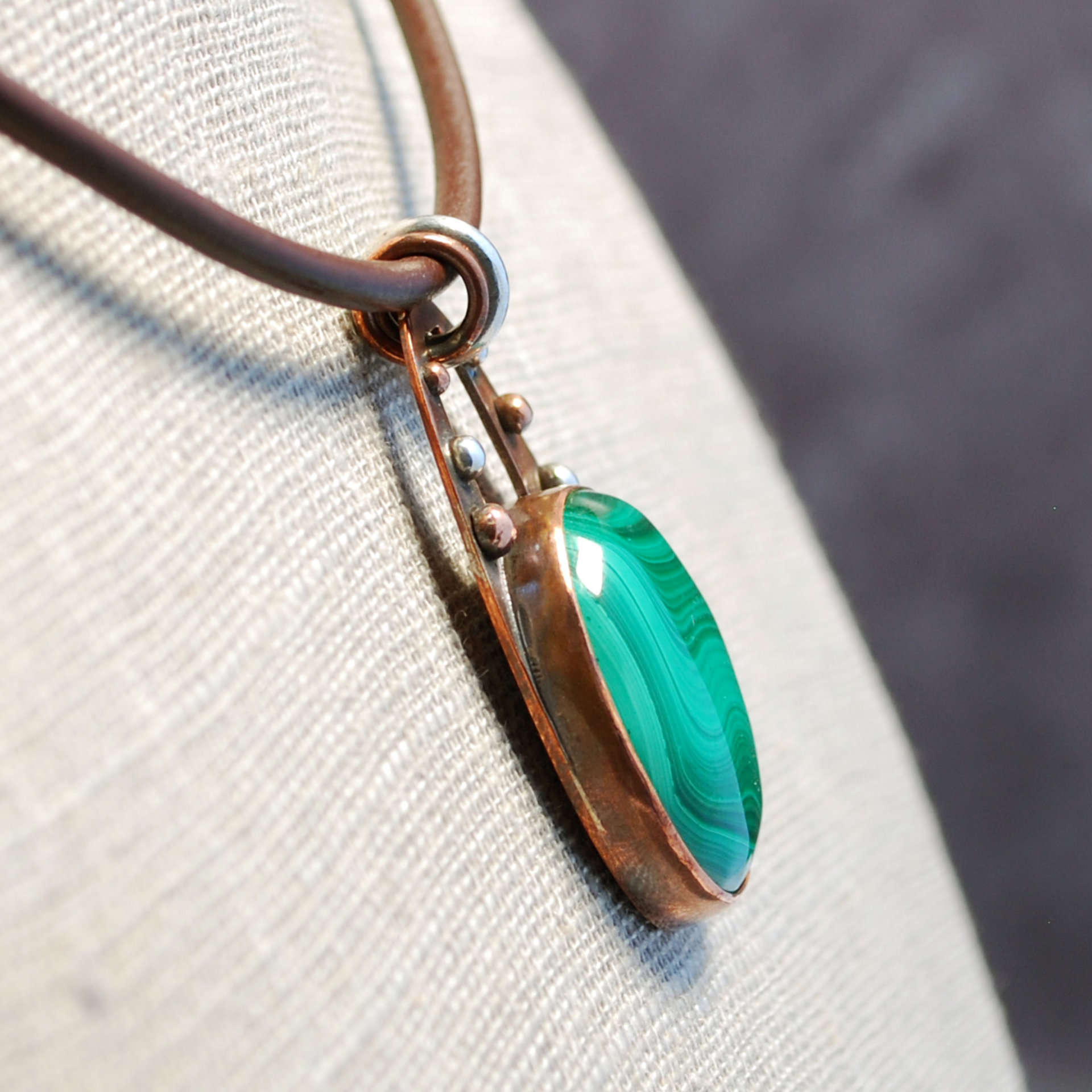 Copper Malachite Pendant angle