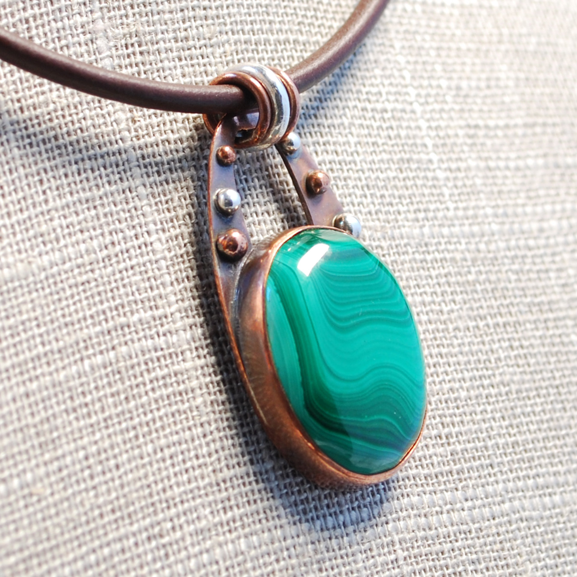 Copper Malachite Pendant angle
