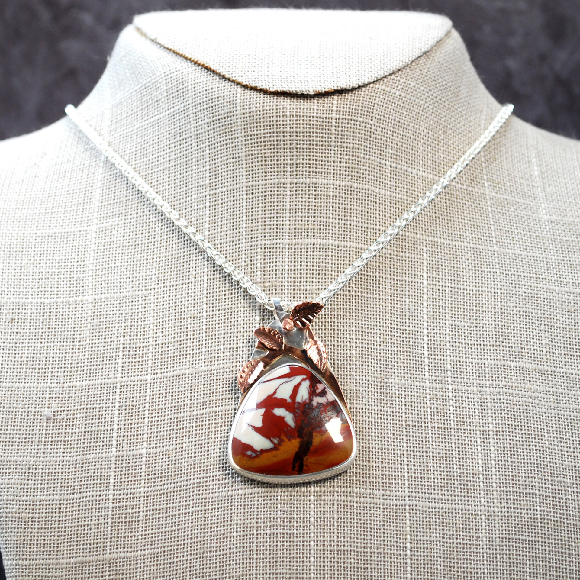 Desert Fire Jasper Pendant hanging