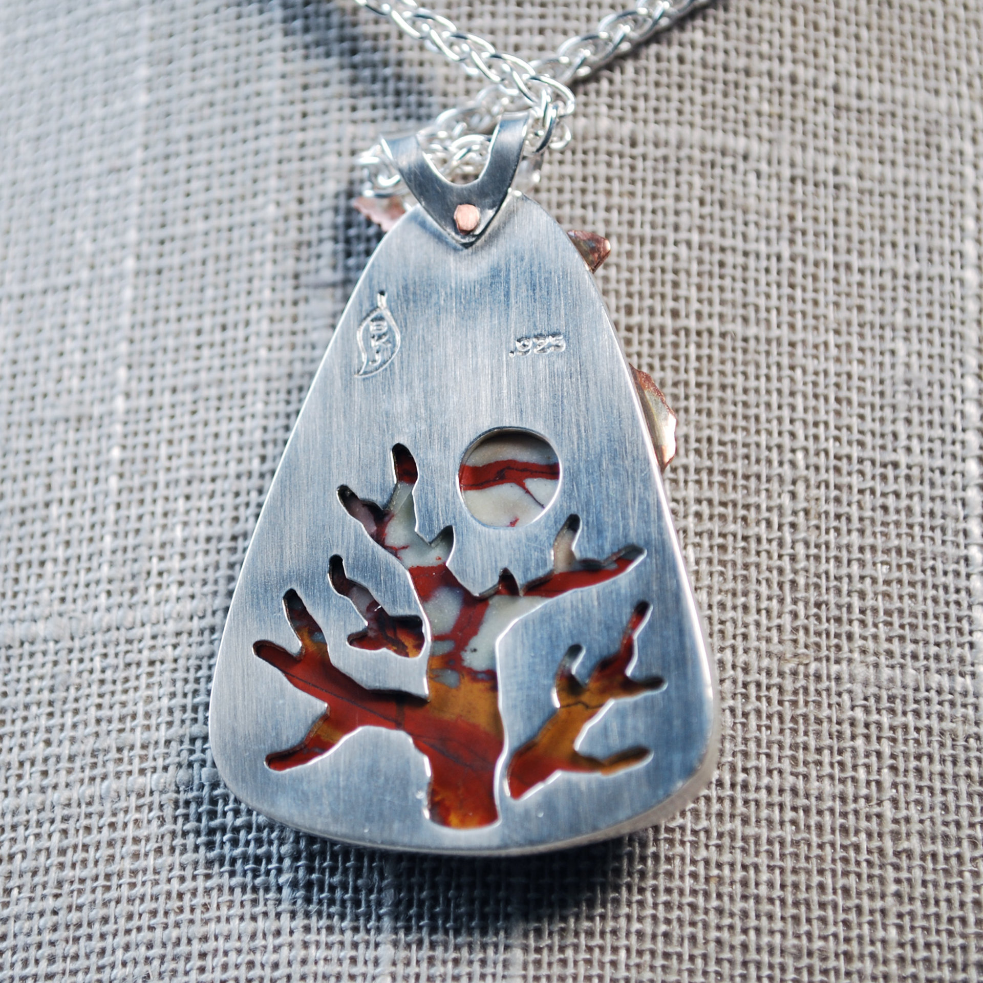Desert Fire Jasper Pendant back
