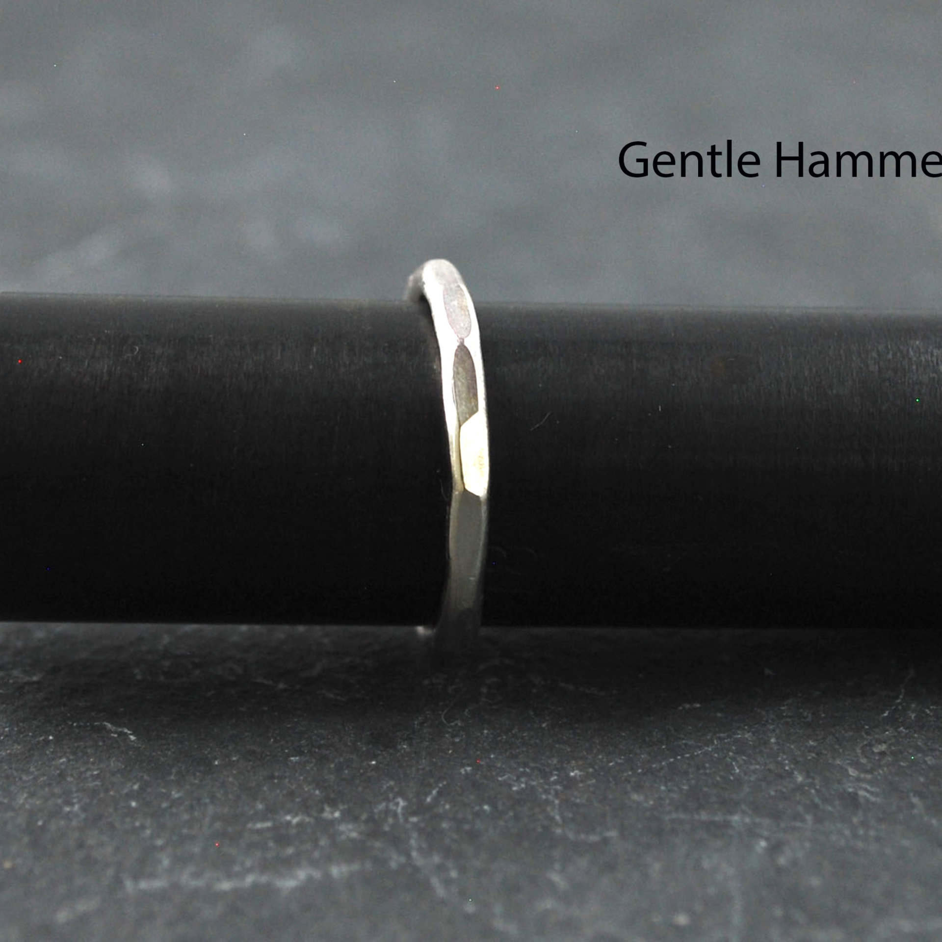 Hammered Sterling Silver Stacking Ring, gentle hammer