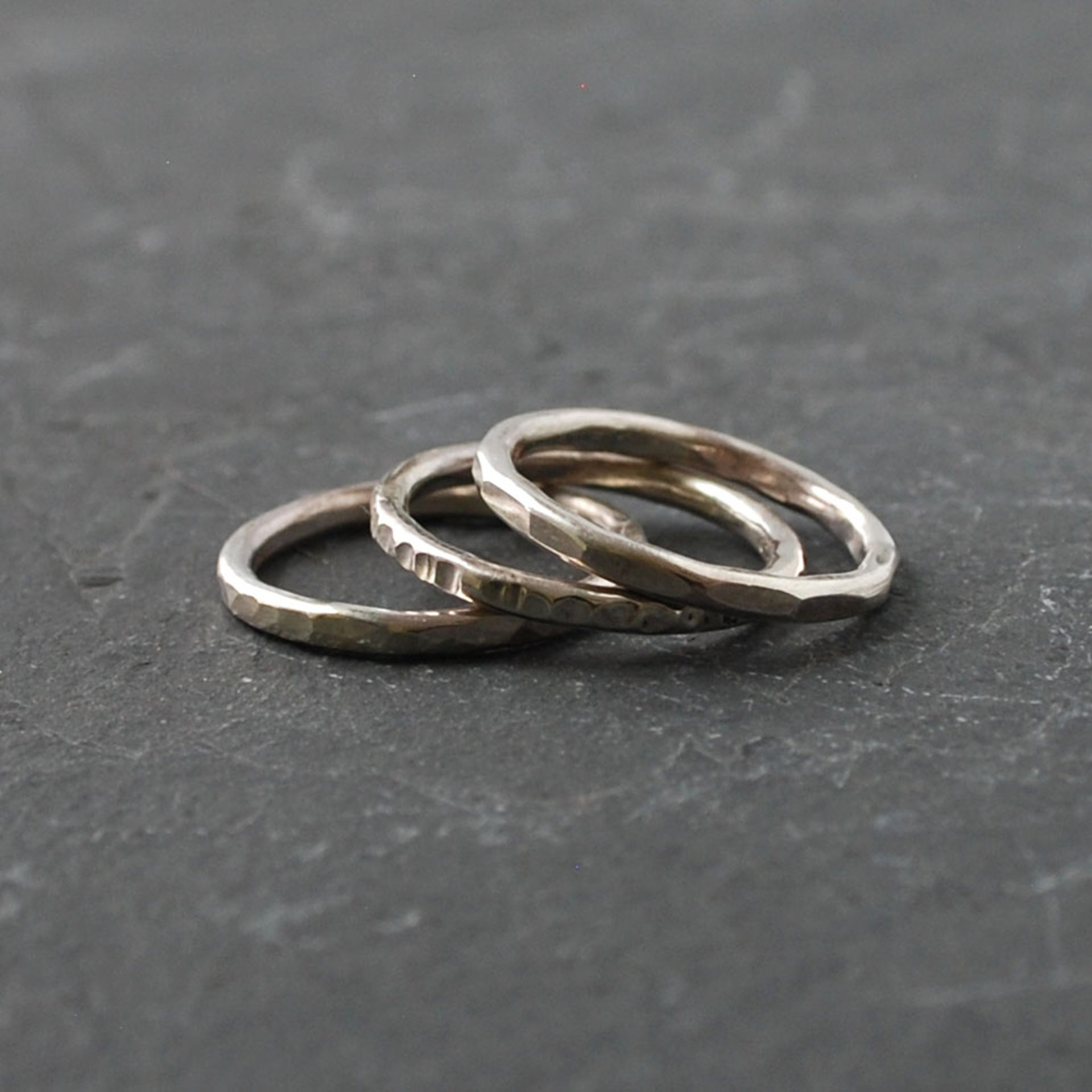 Hammered Sterling Silver Stacking Rings