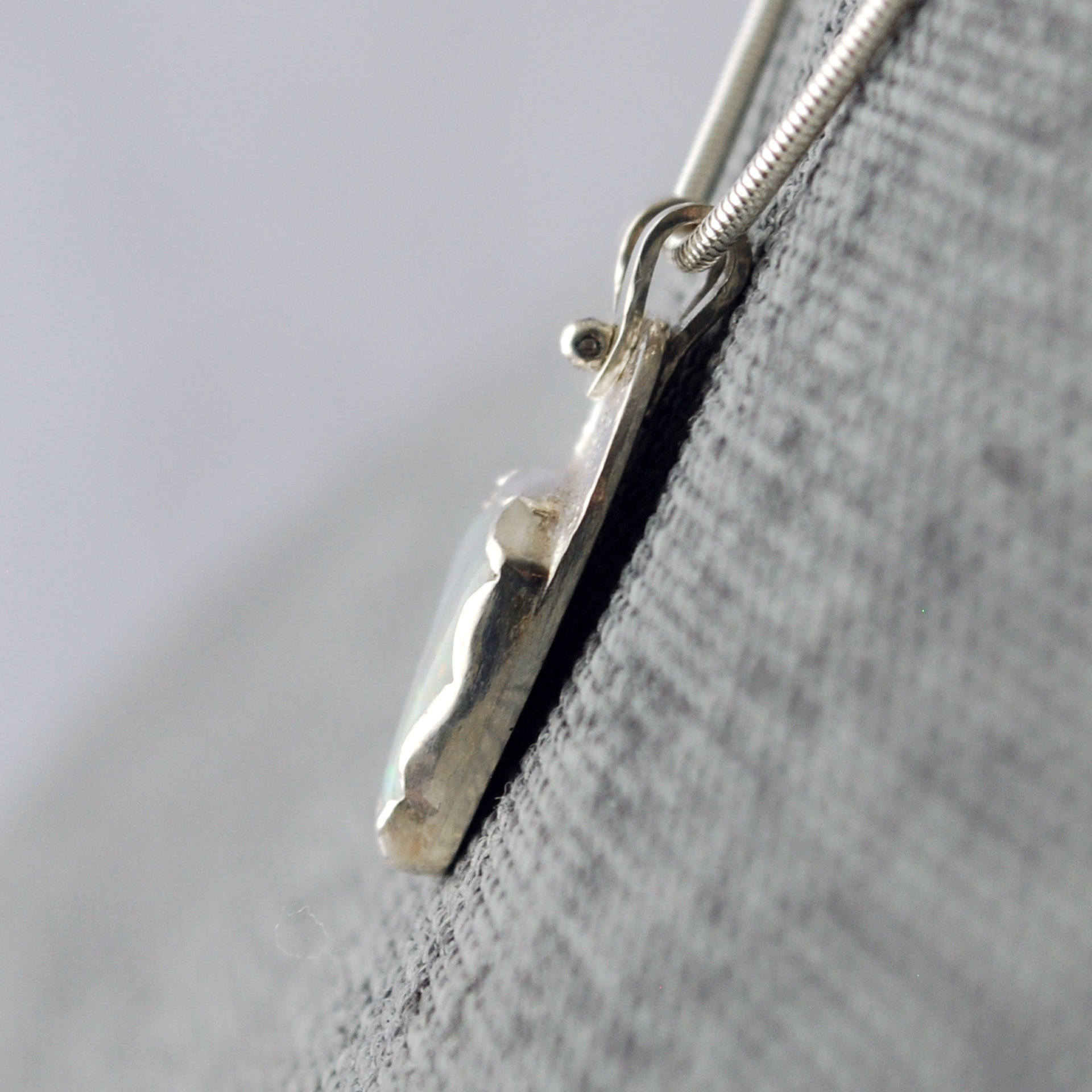 Small Opal Silver Pendant