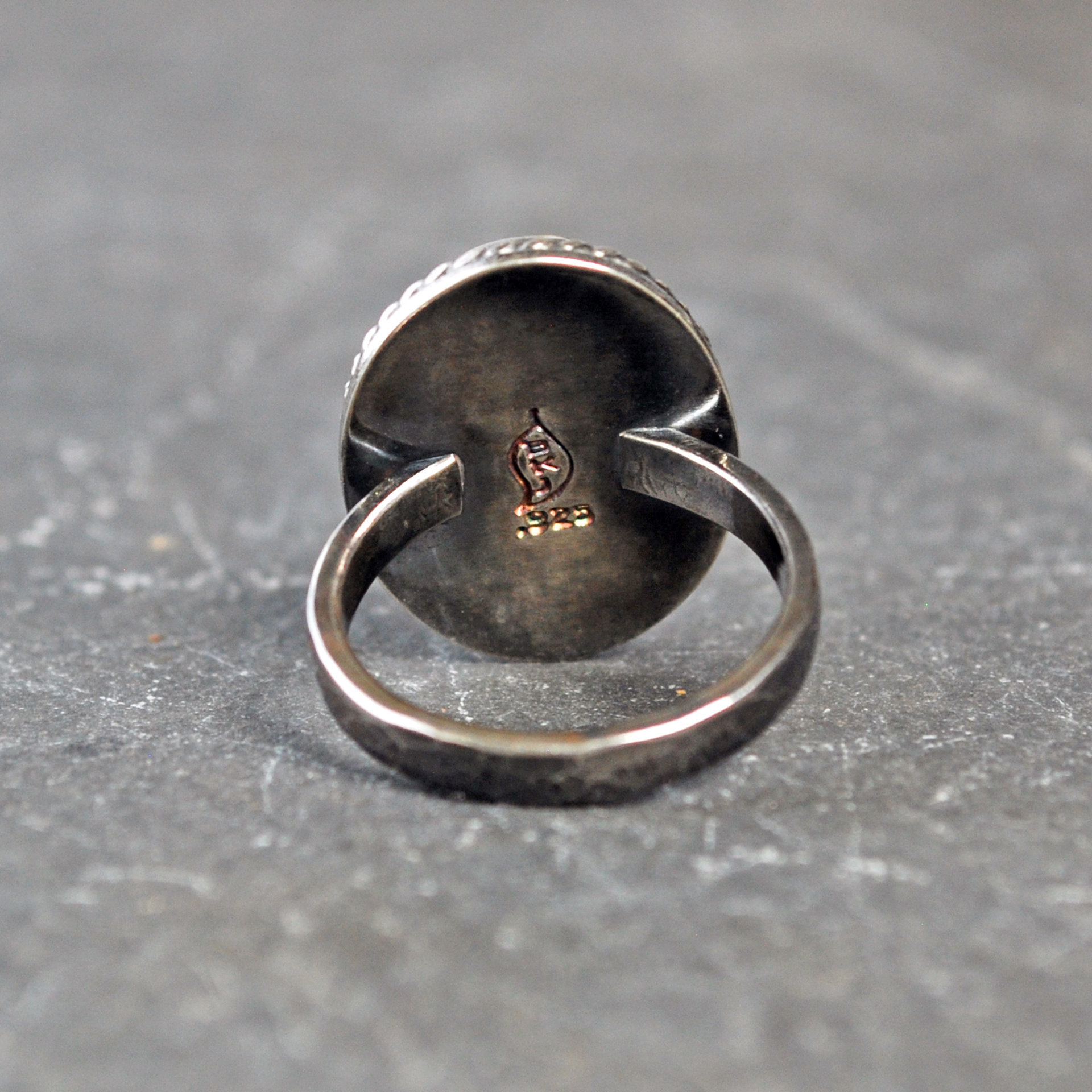 Siliver Rainbow Moonstone Ring, Size 8.5