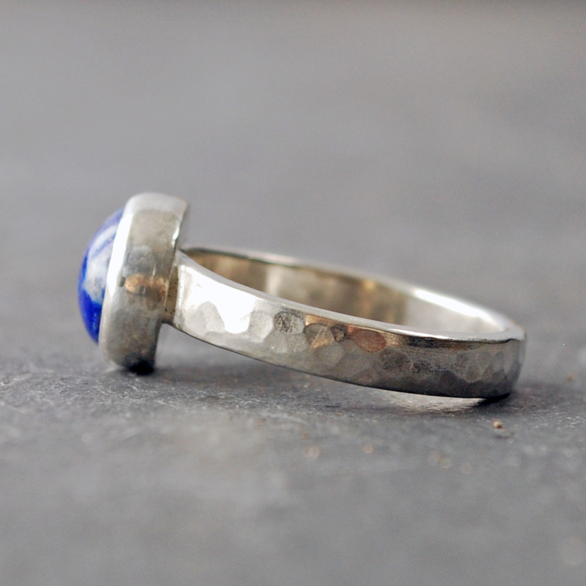 Silver Lapis Lazuli Ring Size 6