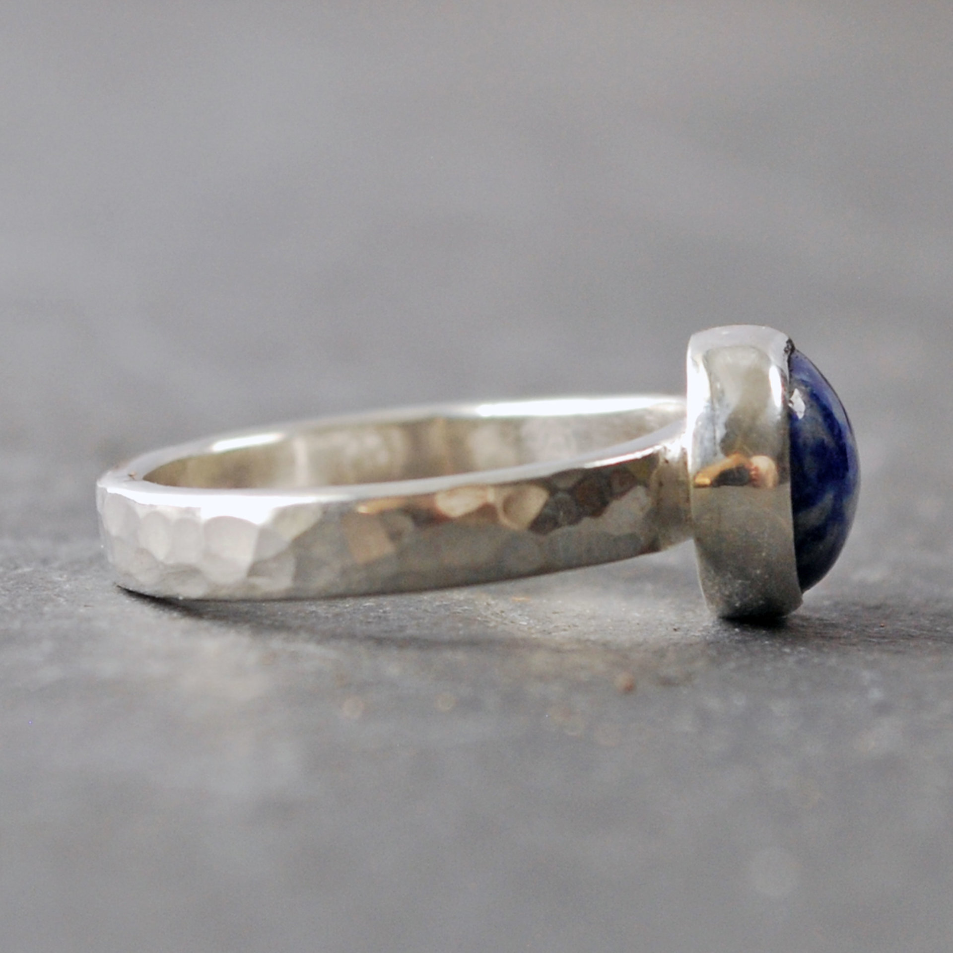 Silver Lapis Lazuli Ring Size 6