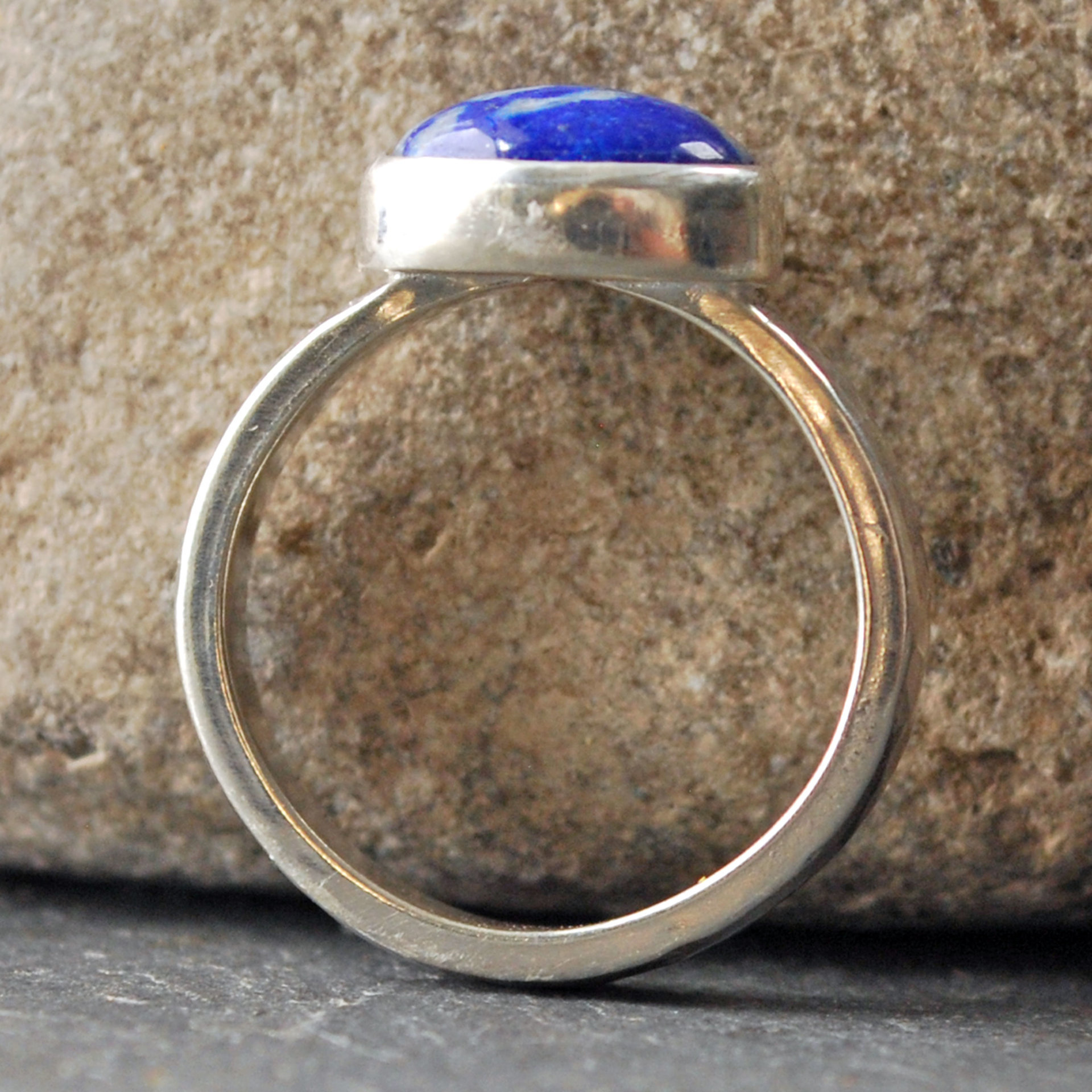 Silver Lapis Lazuli Ring Size 6
