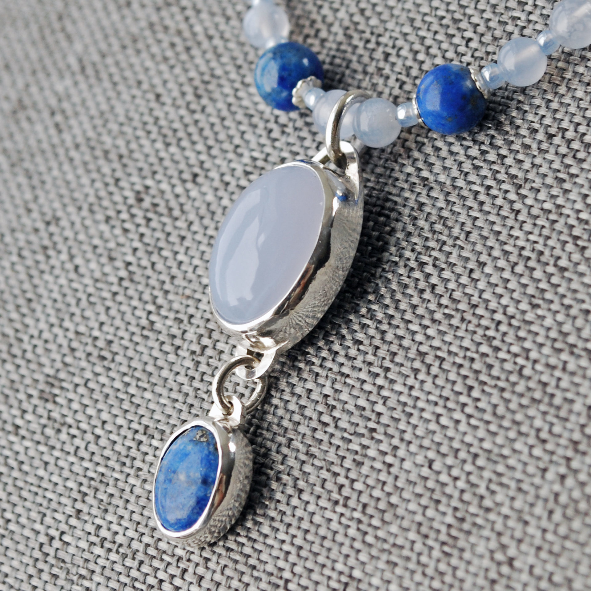 Chalcedony and Lapis Lazuli Necklace