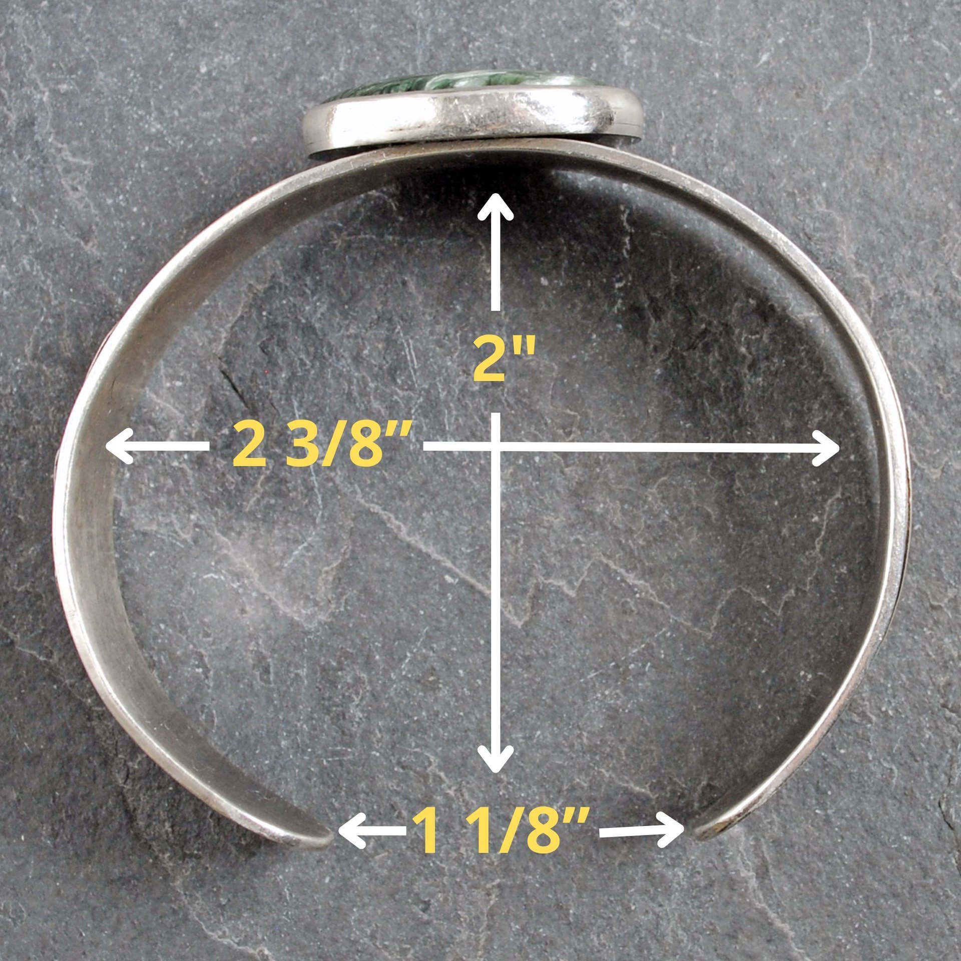 Silver Cuff Bracelet with Seraphanite