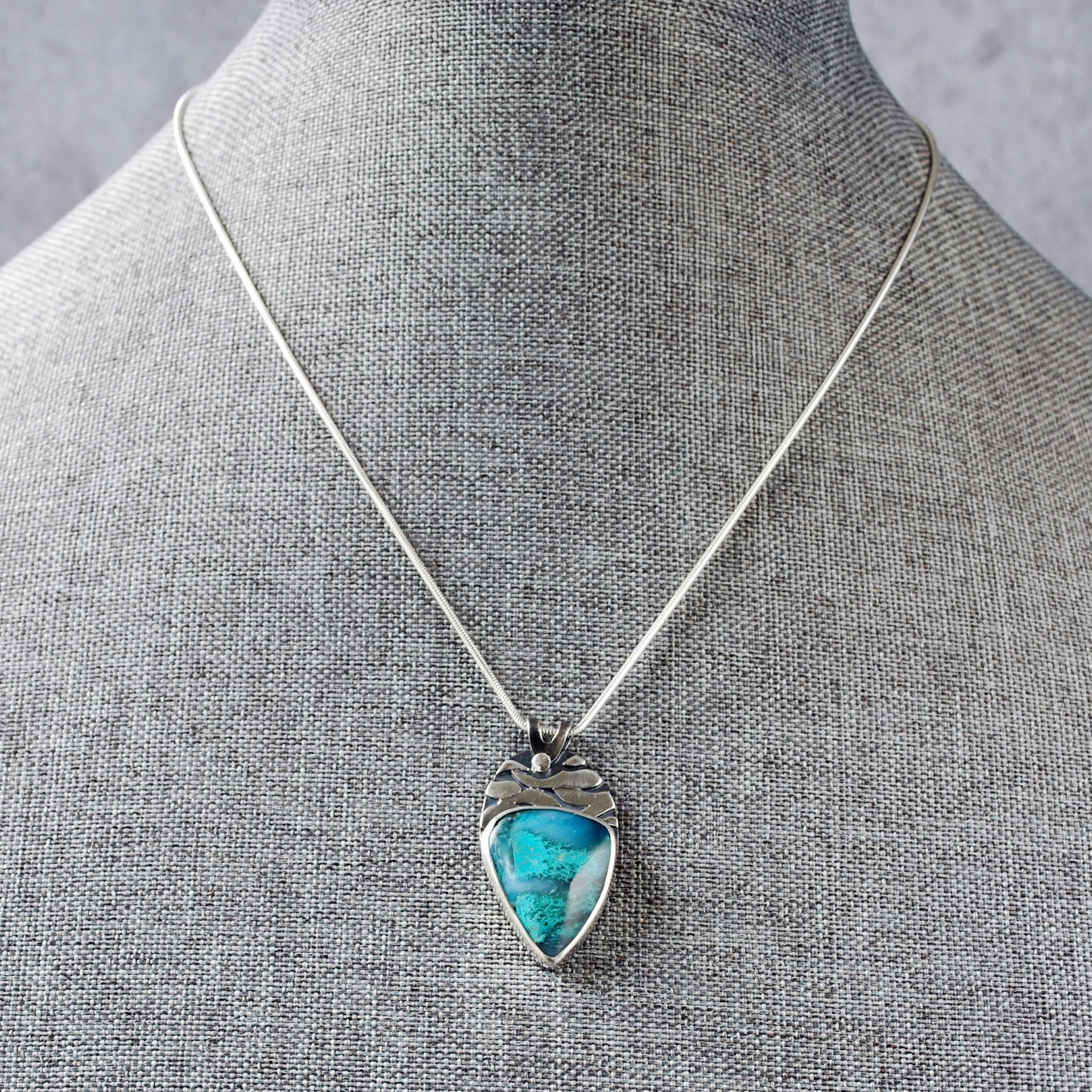 Inspiration Mine Chrysocolla and Silver Pendant