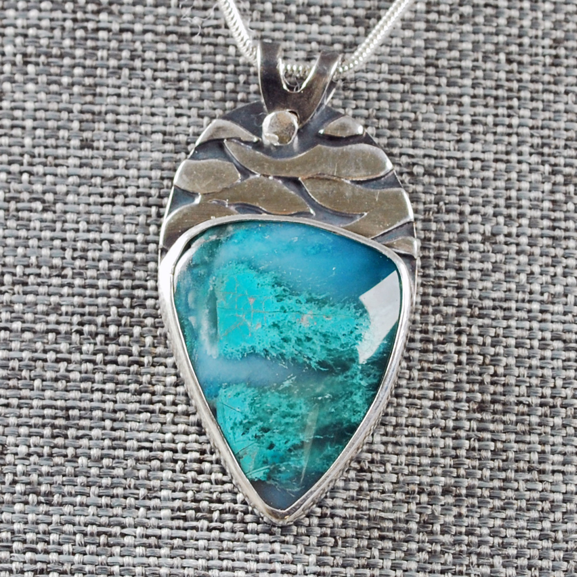 Inspiration Mine Chrysocolla and Silver Pendant