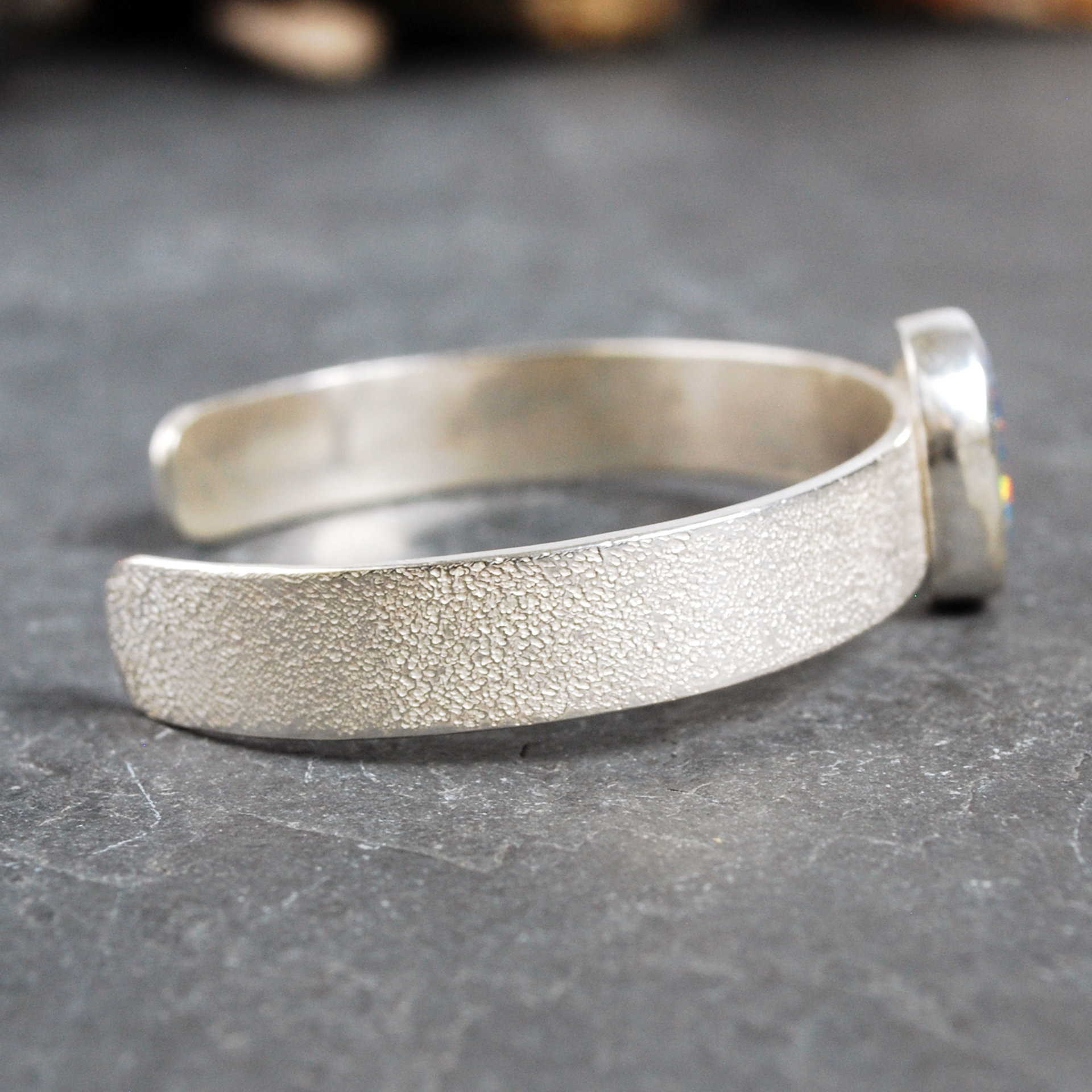 Opal Triplet Sterling Silver Cuff Bracelet