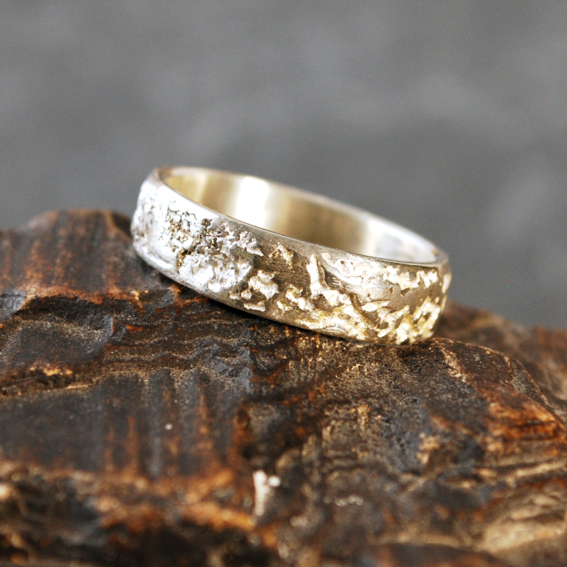 Textured Sterling Silver Ring Band, Narrow