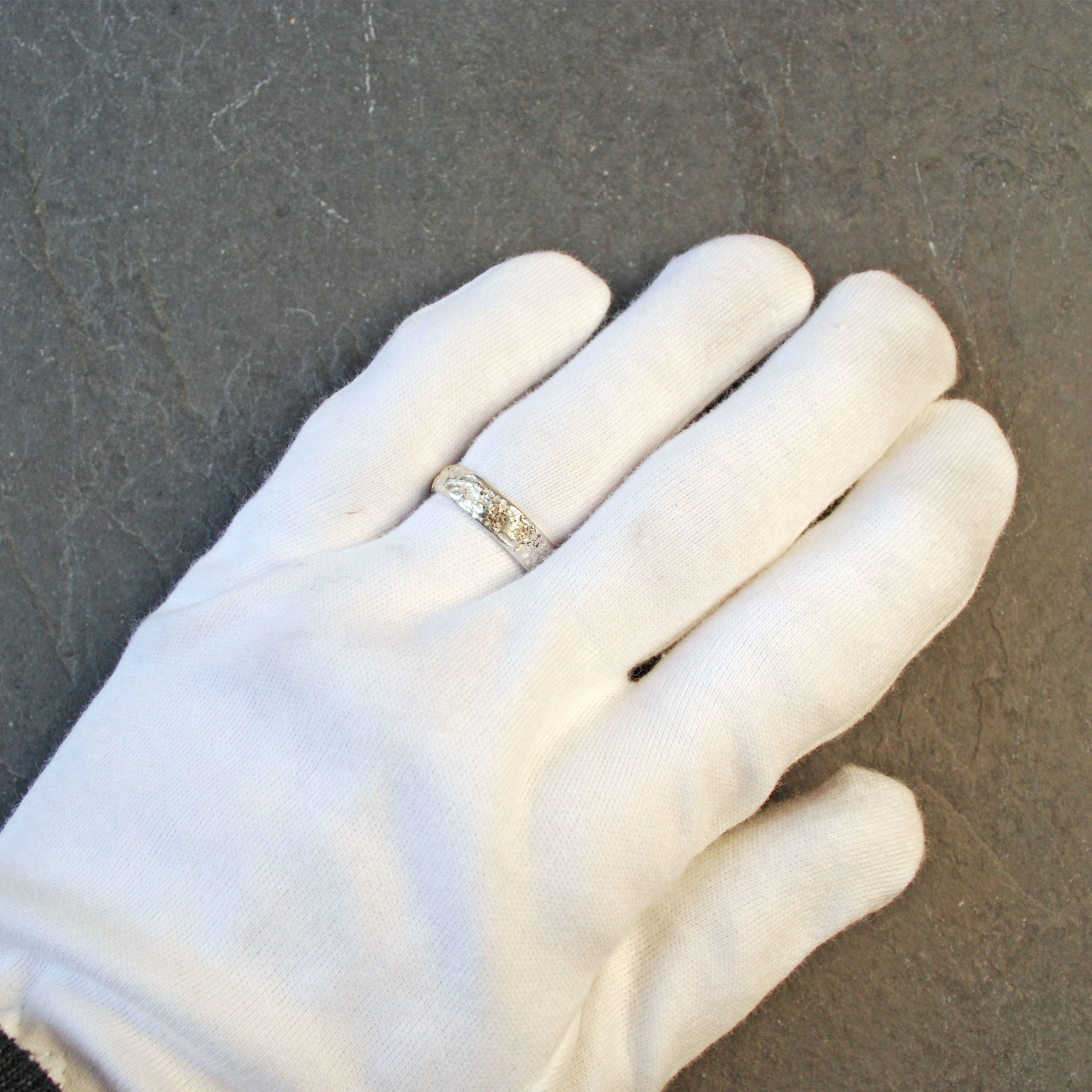 Textured Sterling Silver Ring Band, Narrow