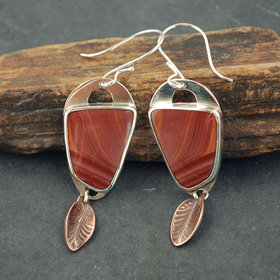 Wonderstone Silver Earrings with Pierced Trees