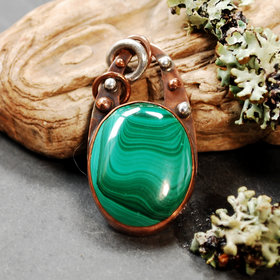 Copper Malachite Pendant front