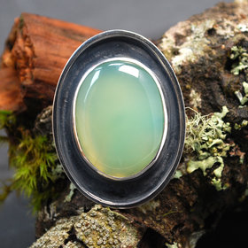 Chrysoprase silver pendant