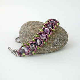 Amethyst Lace and Peridot Beaded Bracelet