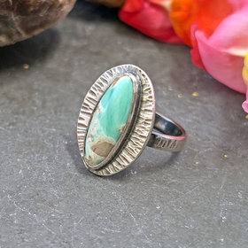Variscite Silver Ring Size 7.75