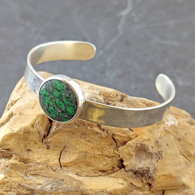 Silver Cuff Bracelet with Maw Sit Sit 