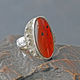 Silver Agate Ring, Size 8.25